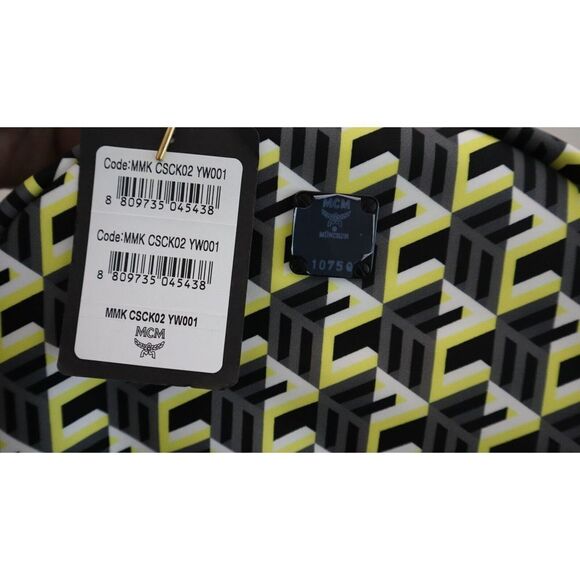 MCM Unisex Medium Size Yellow/Black Cubic Logo Backpack $795 - Picture 10 of 16